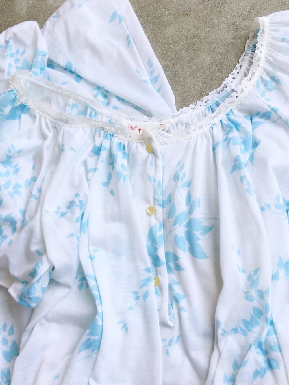 Vintage Floral Blue and White Nightgown
